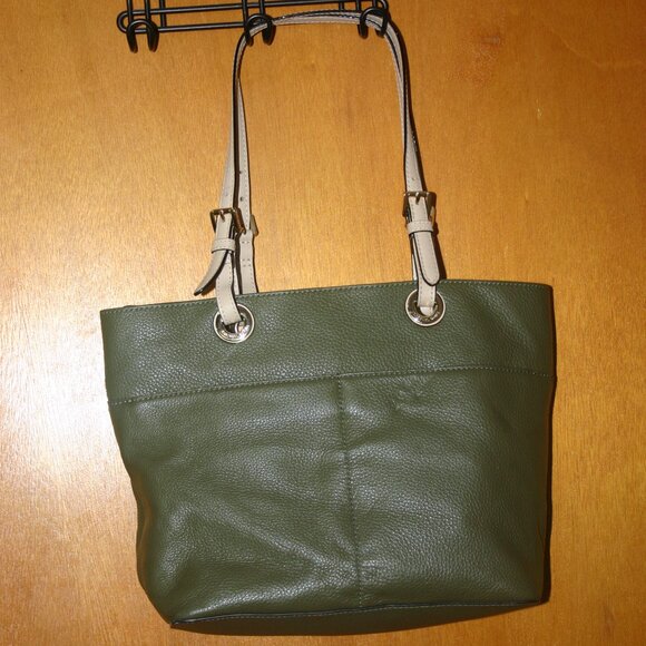 Michael Kors Olive Green Leather-like Shoulder Purse B-206 - Picture 5 of 13